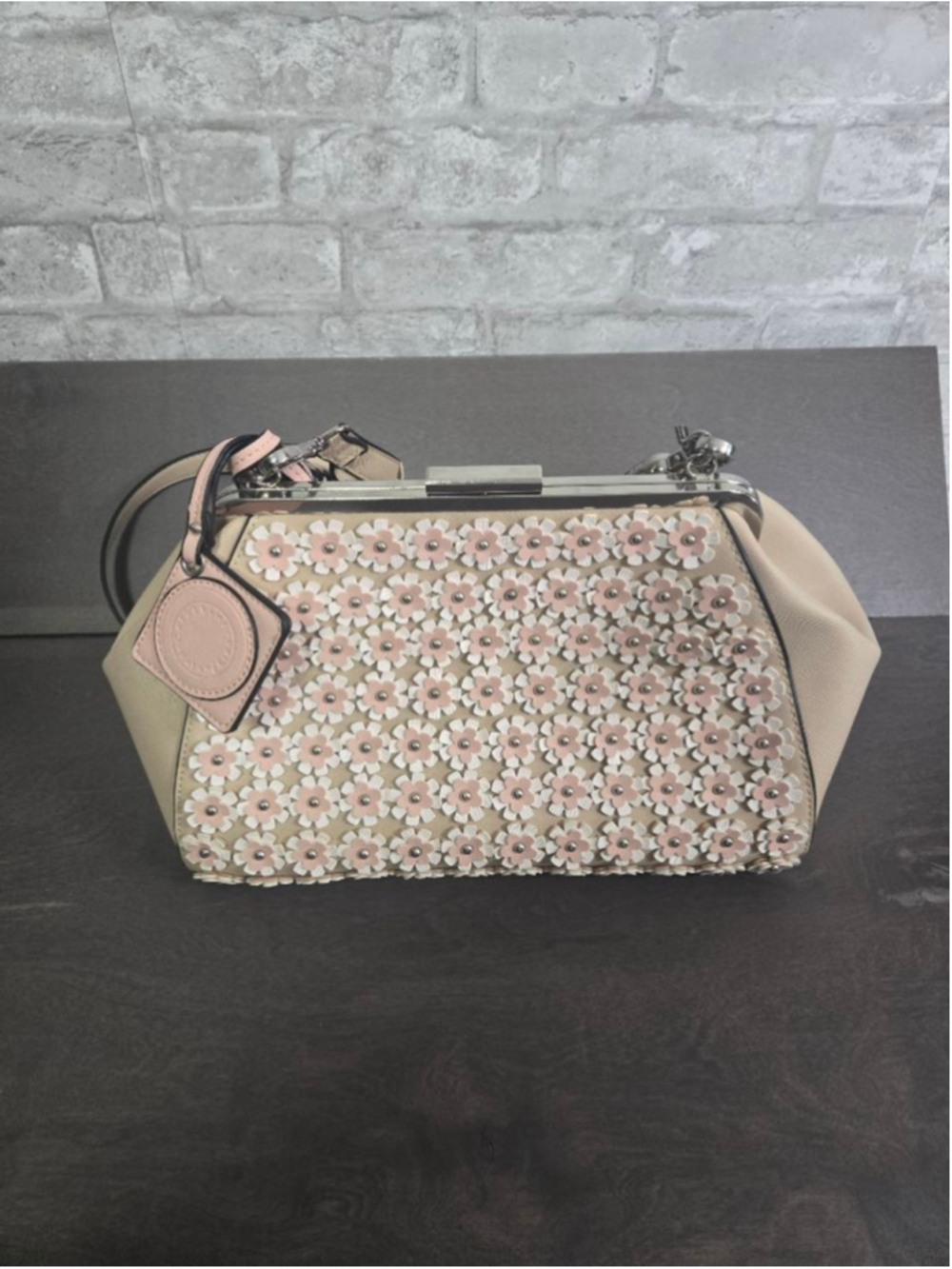 Women's Catherine Malandrino Satchel One Size Beige Pink Floral